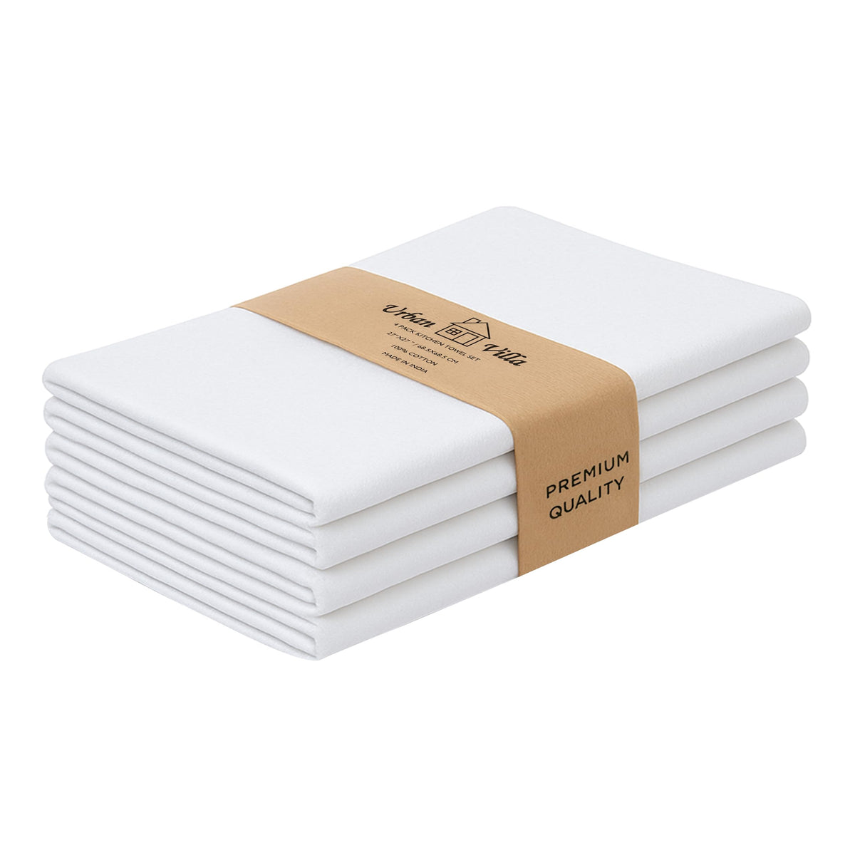 Urban Villa Kitchen Towels 100% Cotton Dish Towels for Kitchen (Set of 6) 20”x30” Dish Cloths Highly Absorbent Kitchen Linen Set with Hanging Loop Perfect for Drying Dishes Cleaning Towels-Blue White