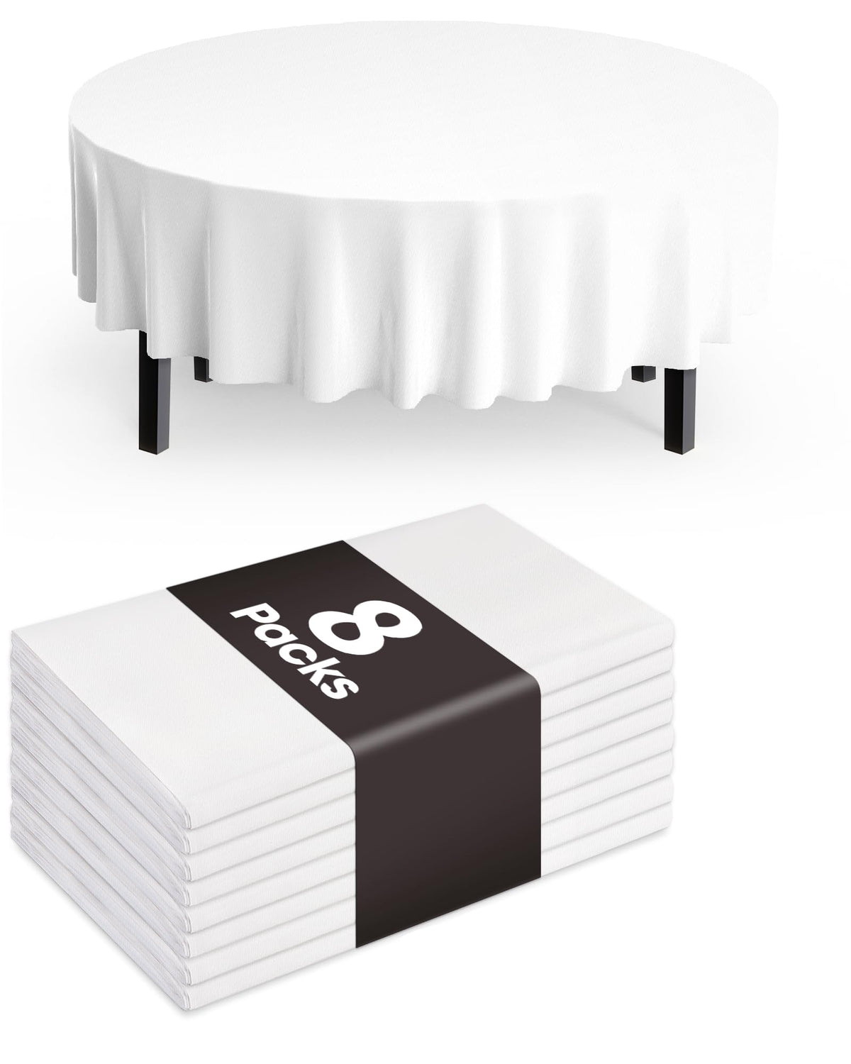 Pureegg Plastic Table Cloth Disposable 8 Pack, 54 x 108 Inch Table Cloths, Graduation Decorations Class of 2025, Graduation Party Tablecloths, Rectangle, Plastic Cover, Leakproof & Sturdy, Black