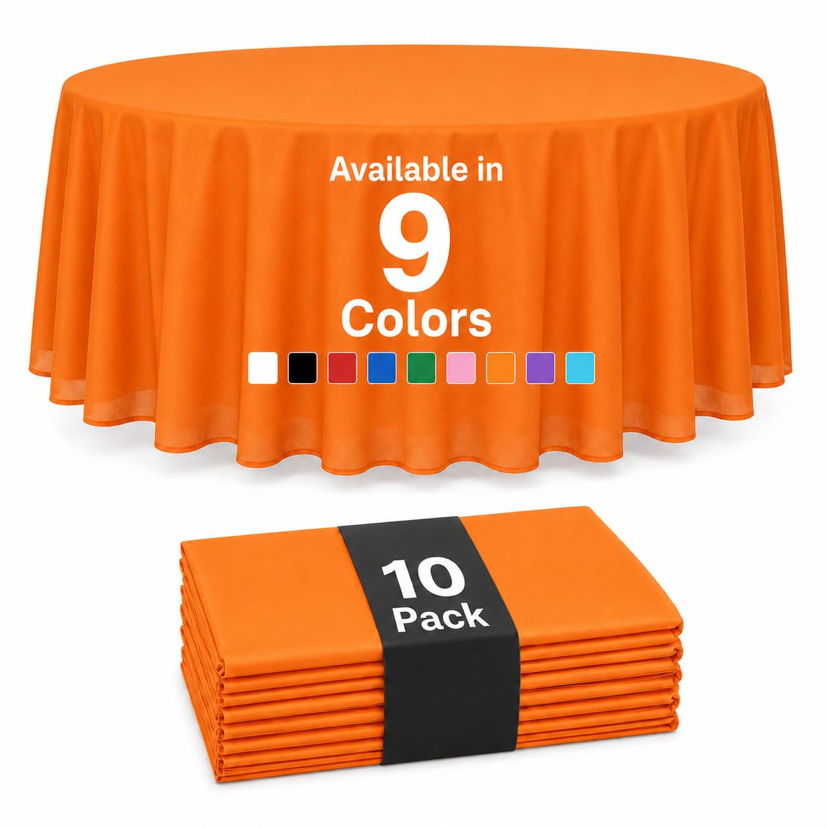 Auros 10-Pack White Plastic Tablecloths 54x108, Fits 6-8FT Rectangle Tables