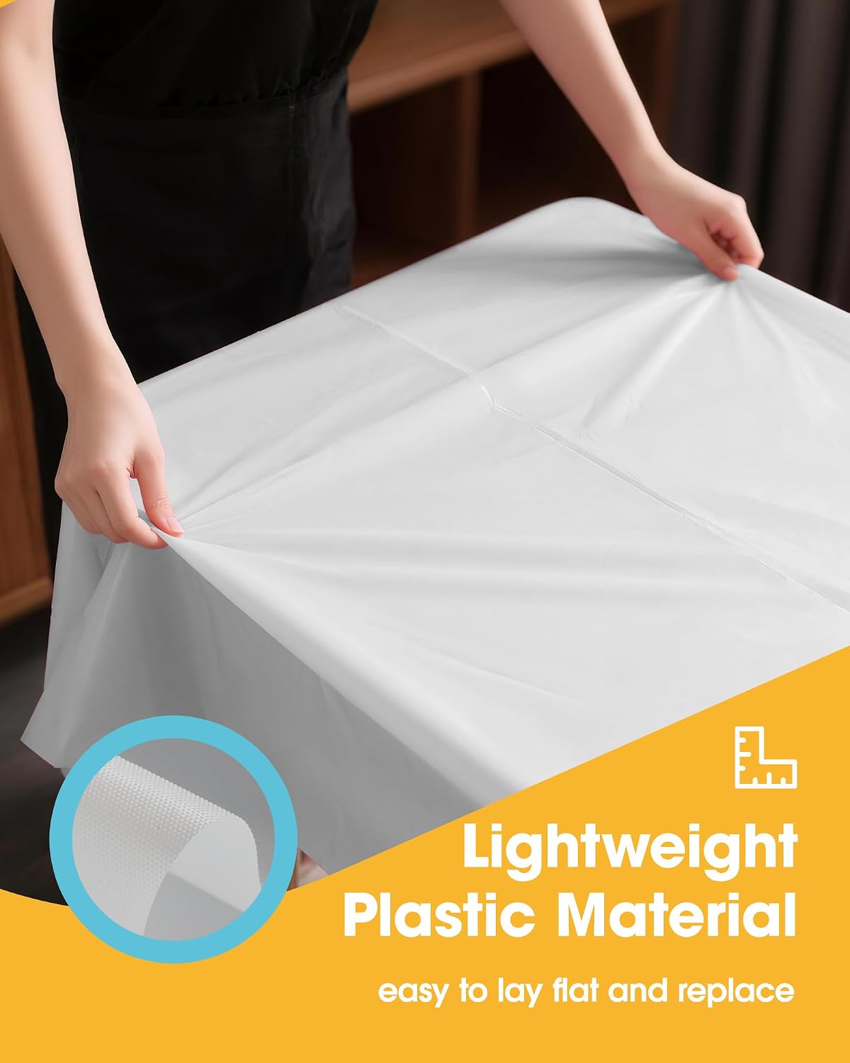 Niuara White Plastic Table Cloth Disposable, 15 Pack, 54 x 108 in