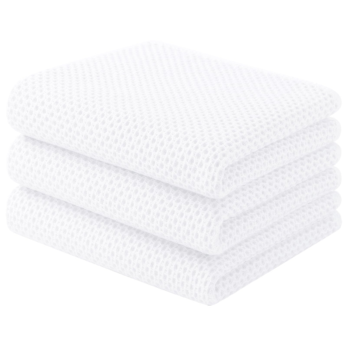 Homaxy 100% Cotton Waffle Weave Kitchen Dish Cloths, 4-Pack, Dark Grey