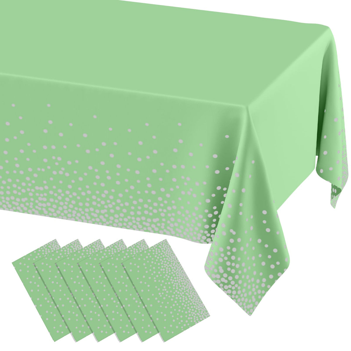 misaya 3 Packs Disposable Plastic Table Cloth, Gold Dots in White