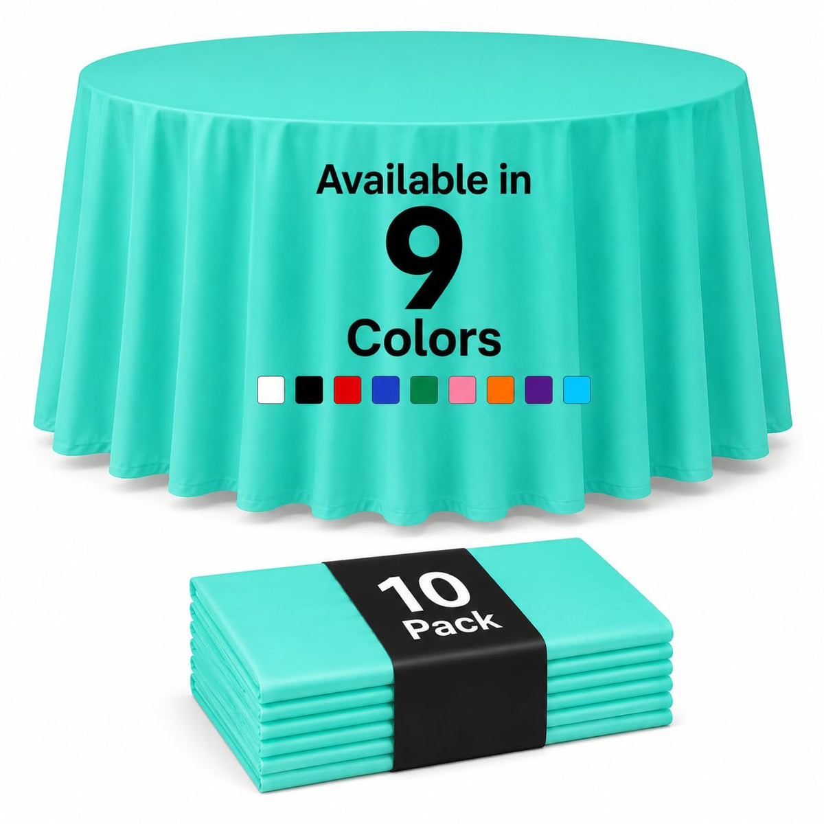 Auros 10-Pack White Plastic Tablecloths 54x108, Fits 6-8FT Rectangle Tables