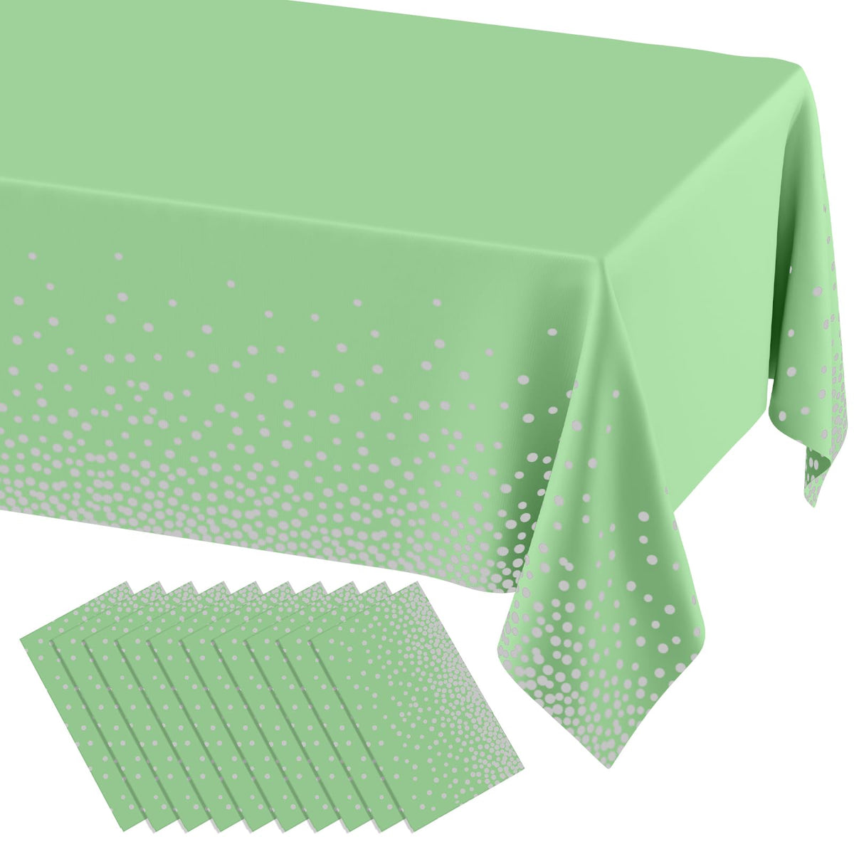 misaya 3 Packs Disposable Plastic Table Cloth, Gold Dots in White