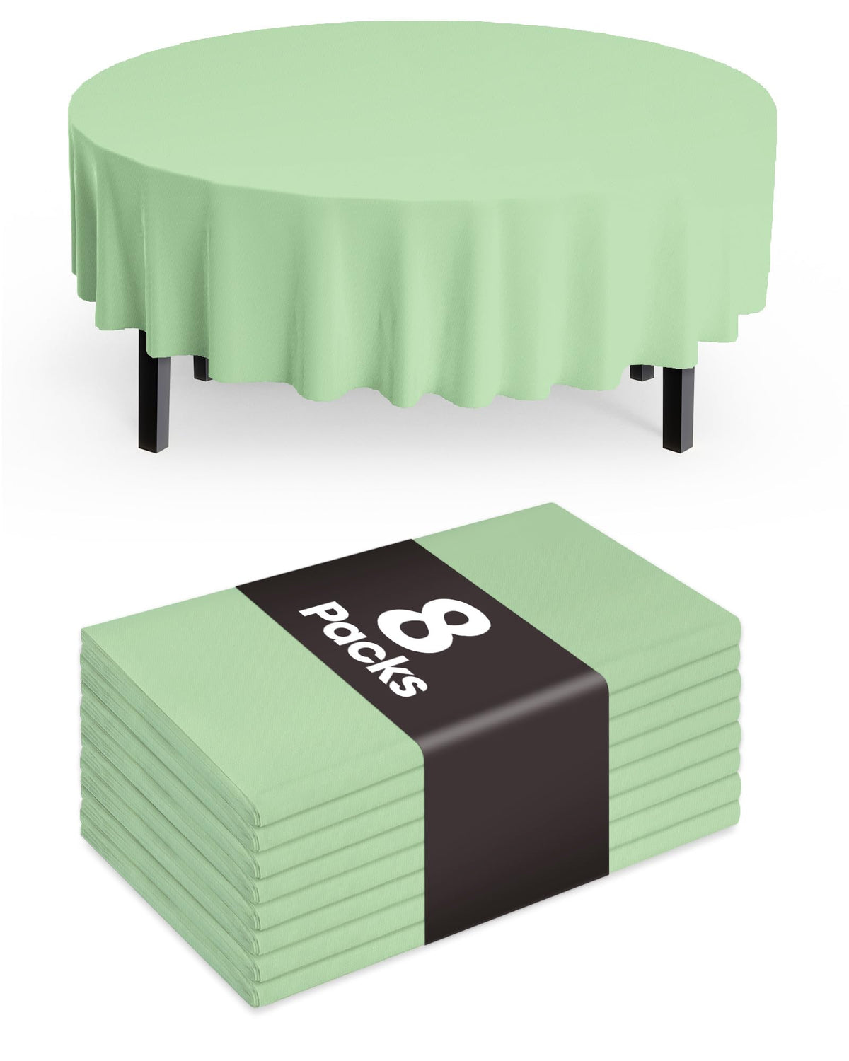 Pureegg Plastic Table Cloth Disposable 8 Pack, 54 x 108 Inch Table Cloths, Graduation Decorations Class of 2025, Graduation Party Tablecloths, Rectangle, Plastic Cover, Leakproof & Sturdy, Black
