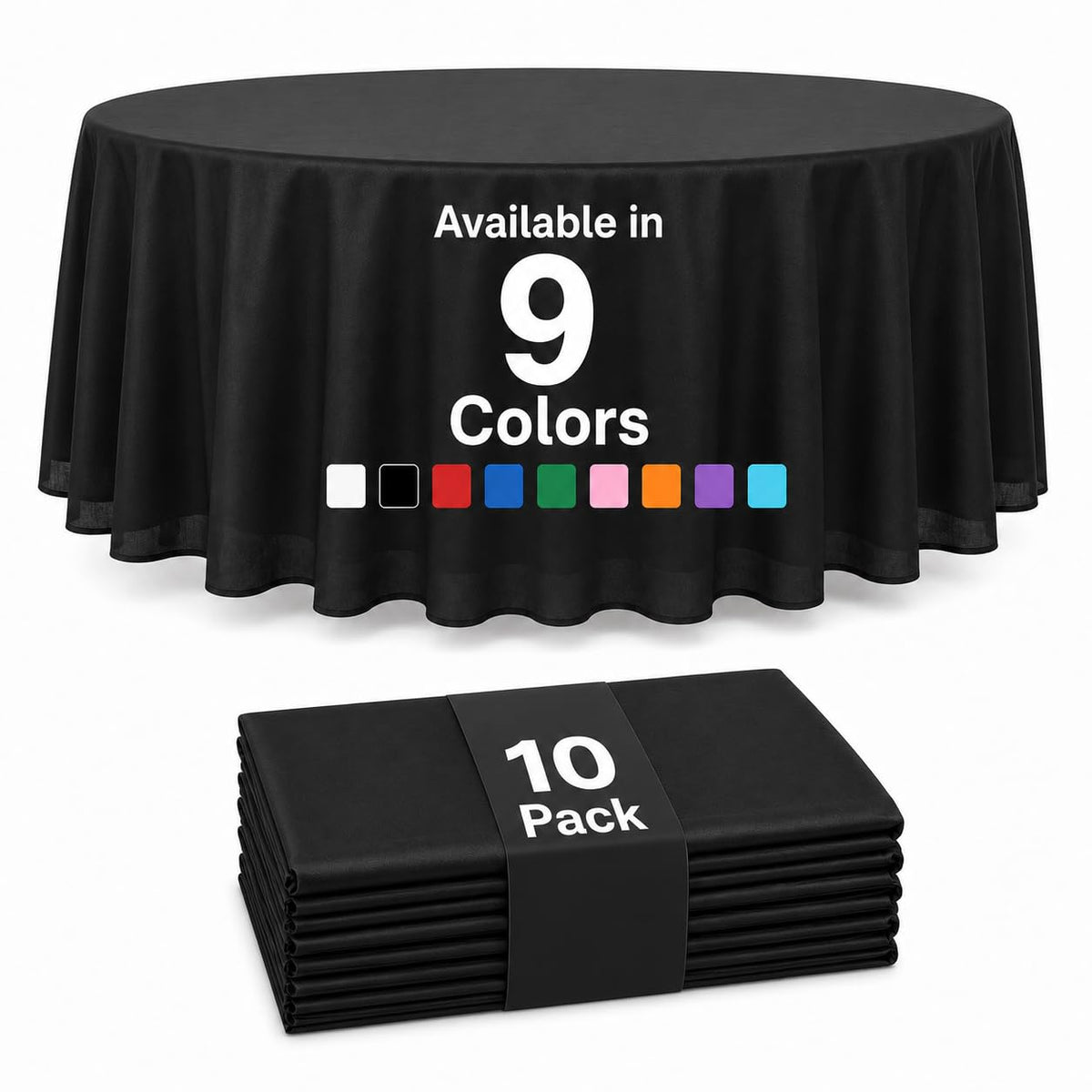 Auros 10-Pack White Plastic Tablecloths 54x108, Fits 6-8FT Rectangle Tables