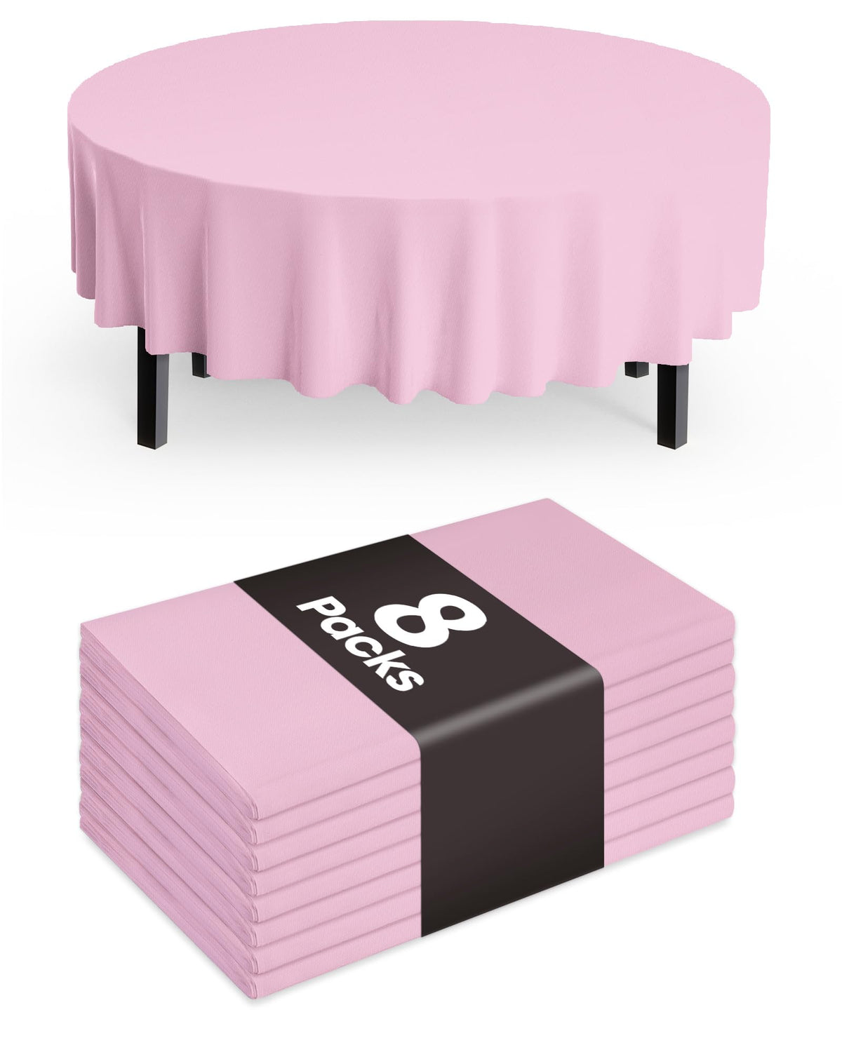 Pureegg Plastic Table Cloth Disposable 8 Pack, 54 x 108 Inch Table Cloths, Graduation Decorations Class of 2025, Graduation Party Tablecloths, Rectangle, Plastic Cover, Leakproof & Sturdy, Black