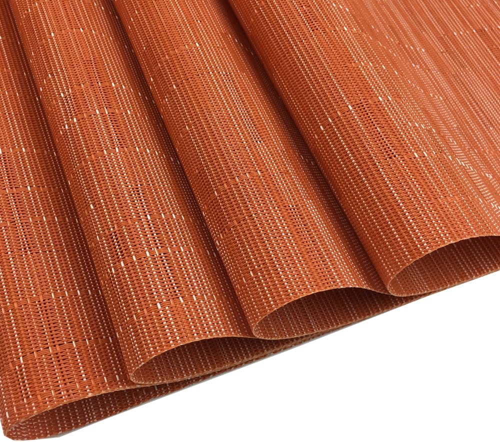 WAZAIGUR Placemats Set of 4 for Dining Table, 17.7" x 11.8", Orange