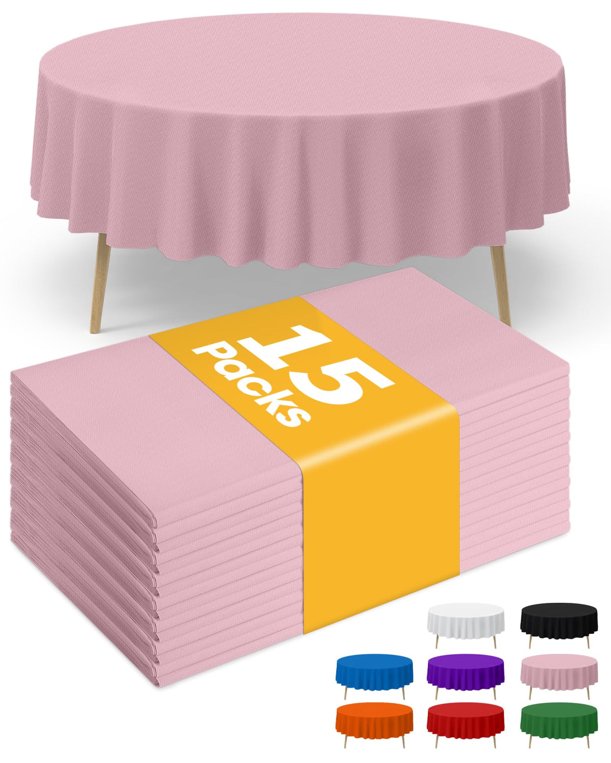 Niuara White Plastic Table Cloth Disposable, 15 Pack, 54 x 108 in