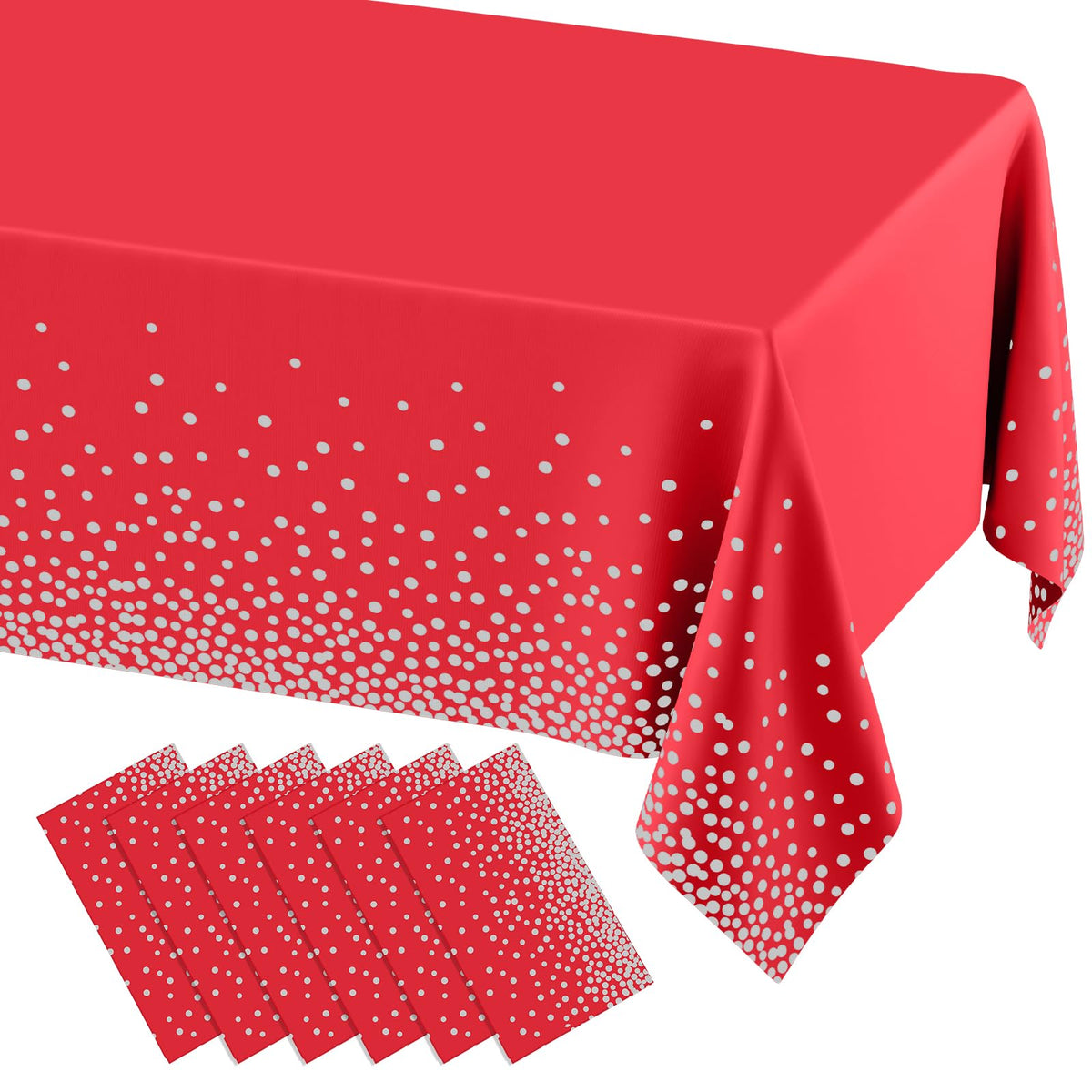 misaya 3 Packs Disposable Plastic Table Cloth, Gold Dots in White