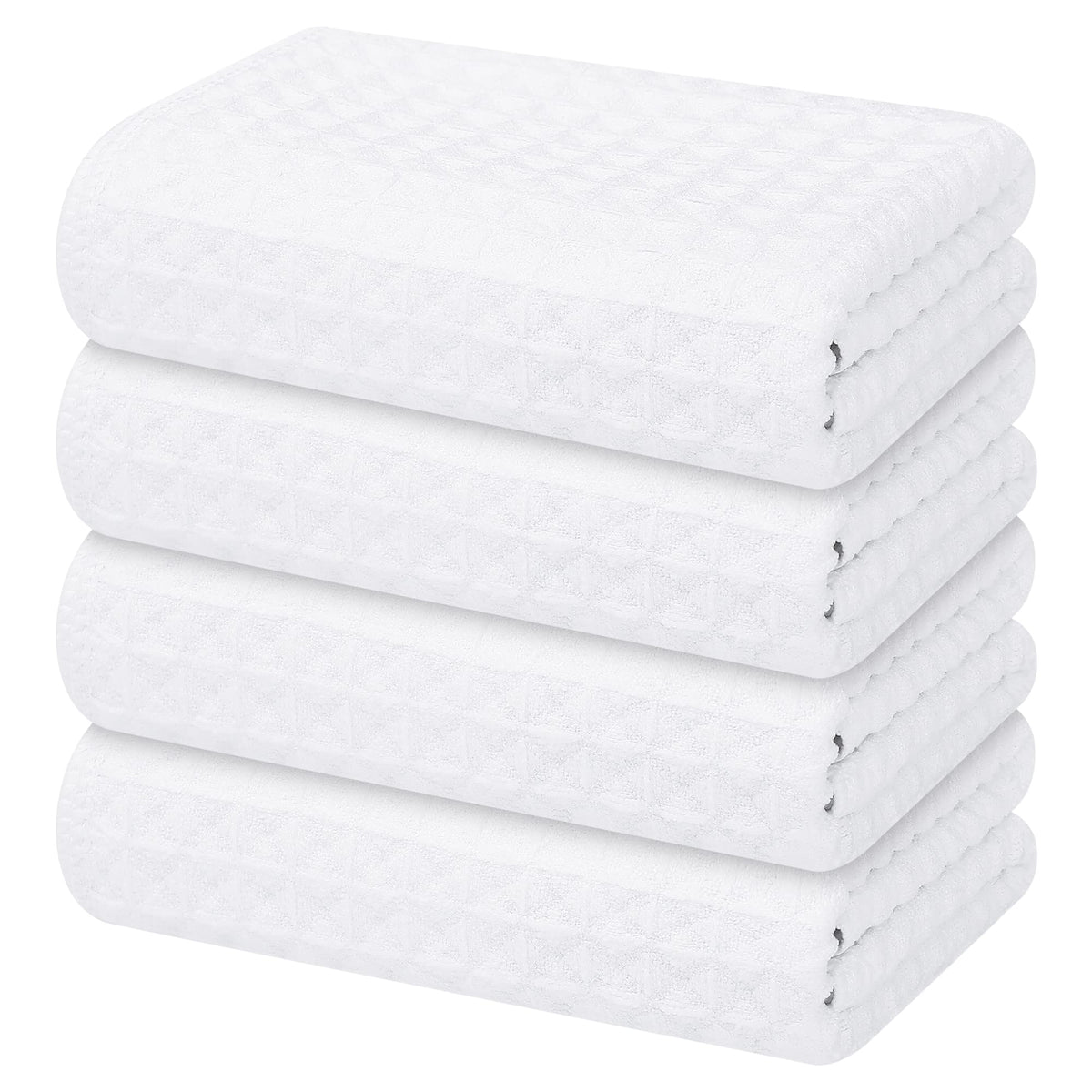 Homaxy Microfiber Waffle Weave Kitchen Dish Cloths, 6-Pack, White