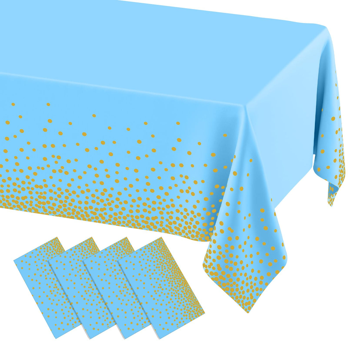 misaya 3 Packs Disposable Plastic Table Cloth, Gold Dots in White