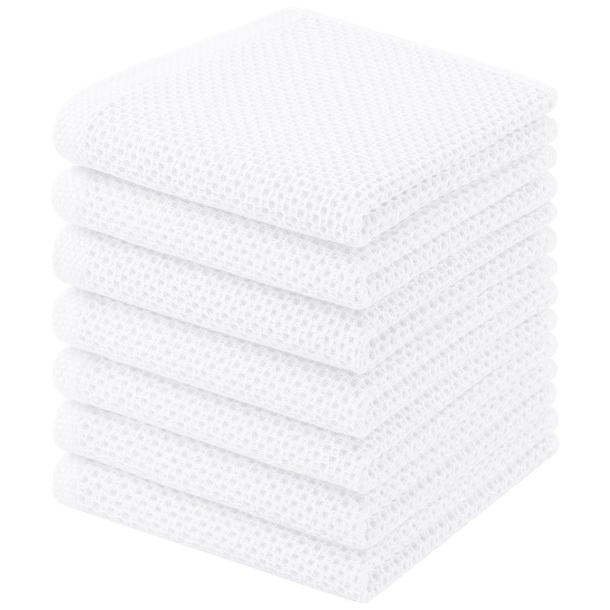 Homaxy 100% Cotton Waffle Weave Kitchen Dish Cloths, 4-Pack, Dark Grey