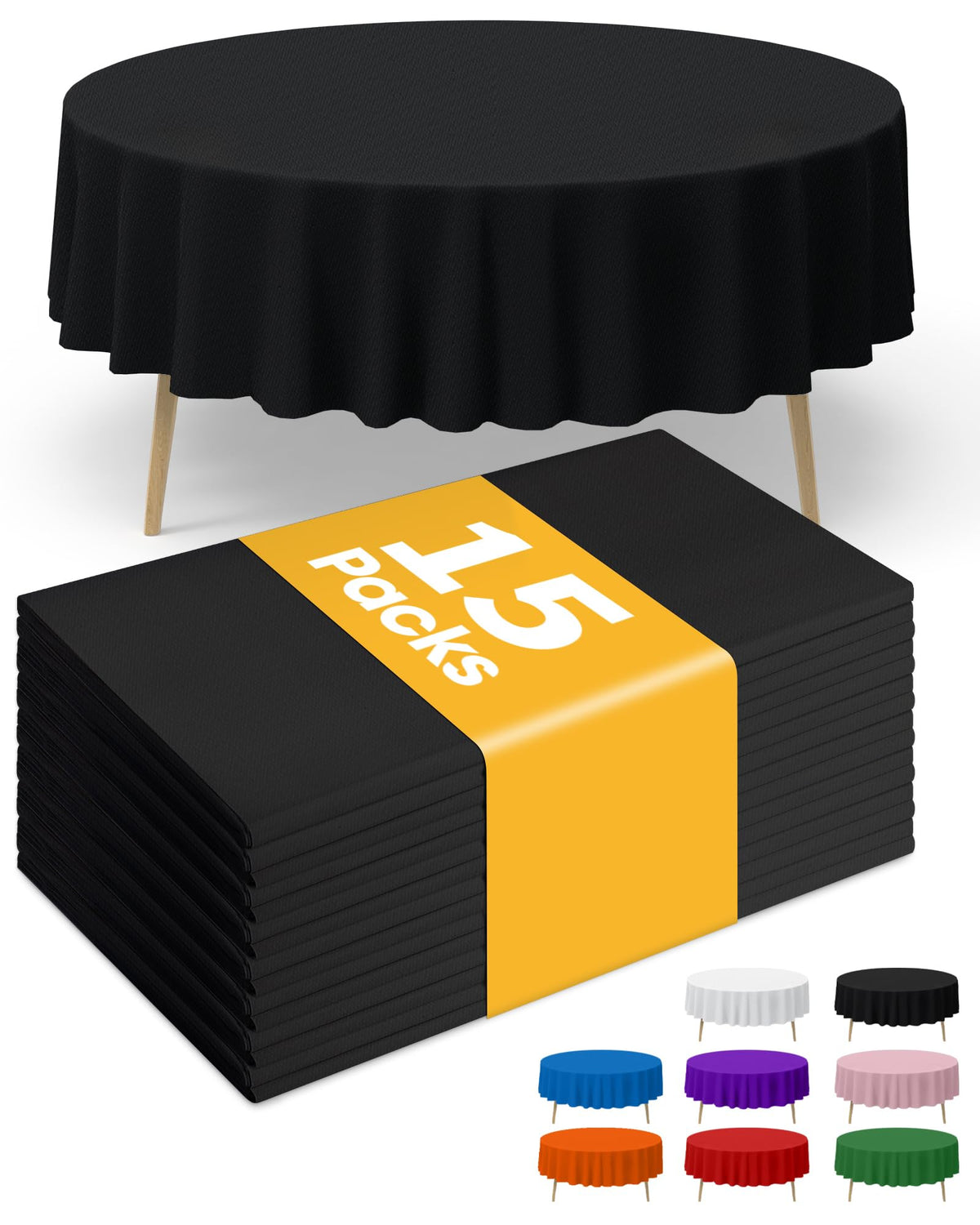 Niuara White Plastic Table Cloth Disposable, 15 Pack, 54 x 108 in