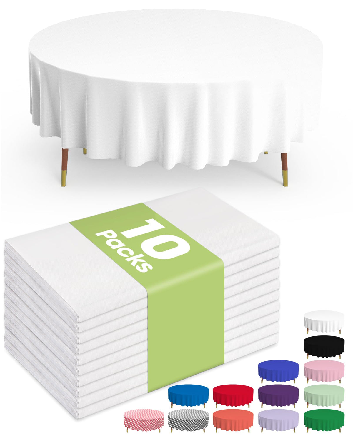 Pureegg Plastic Table Cloth Disposable 10 Pack, 54 x 108 Inch Table Cloths, Patriotic Decorations, Thanksgiving, Veterans Day Tablecloths, Rectangle, Plastic Cover, Leakproof & Sturdy, Navy Blue
