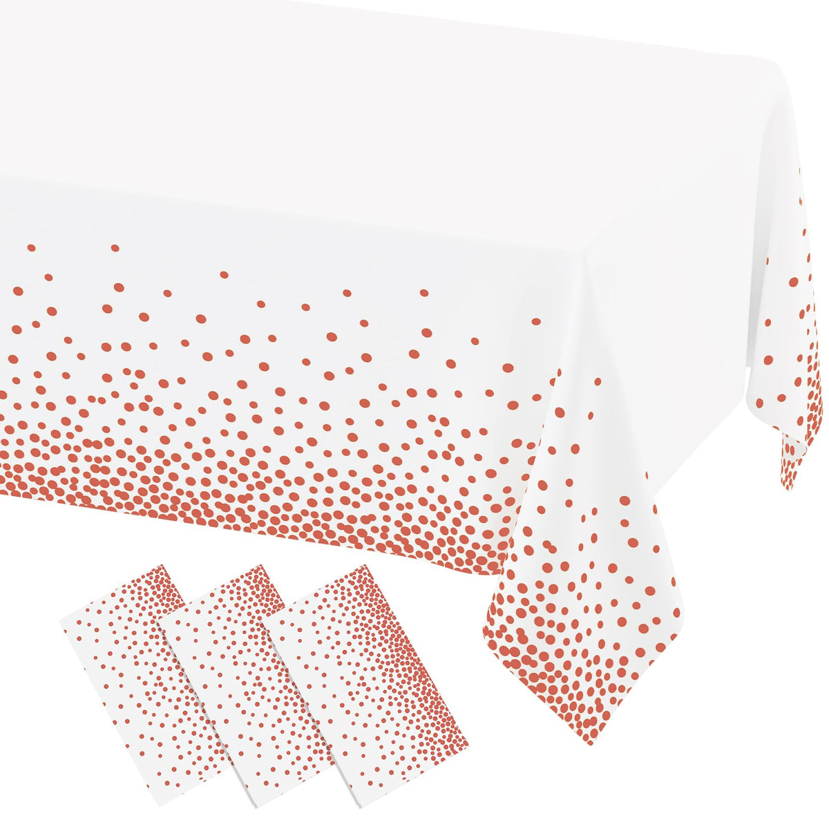 misaya 3 Packs Disposable Plastic Table Cloth, Gold Dots in White