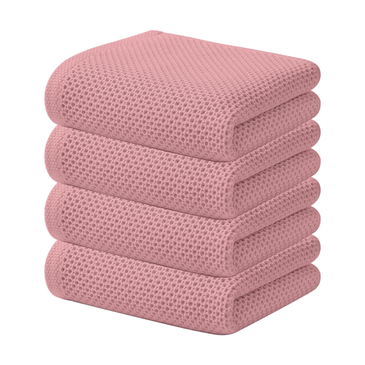 Kitinjoy 100% Cotton Waffle 6-Pack Kitchen Towels, 12" x 12", Dark Grey