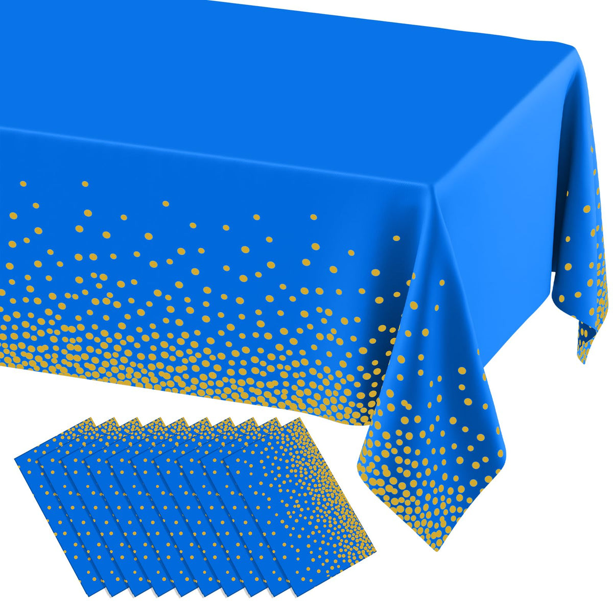 misaya 3 Packs Disposable Plastic Table Cloth, Gold Dots in White