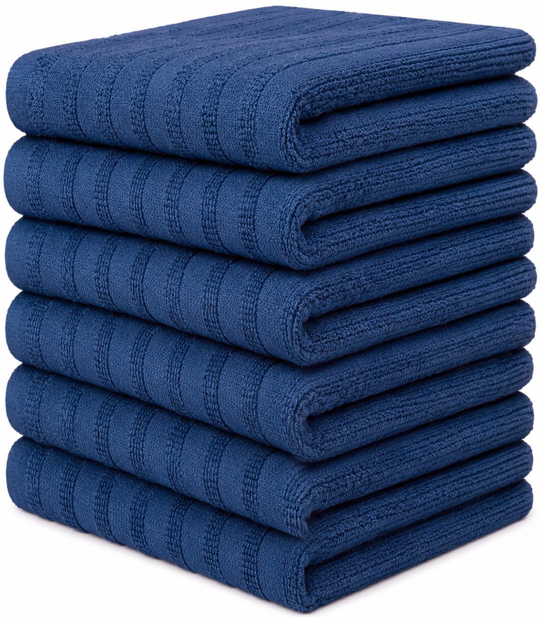 Bumble Premium Dish Cloths 13"x13" (6 Pack) | 100% Natural Ring Spun Cotton | 400 GSM | Highly Absorbent & Soft |Yarn Dyed & Solid Dyed Terry Dish Cloth Set - Tan