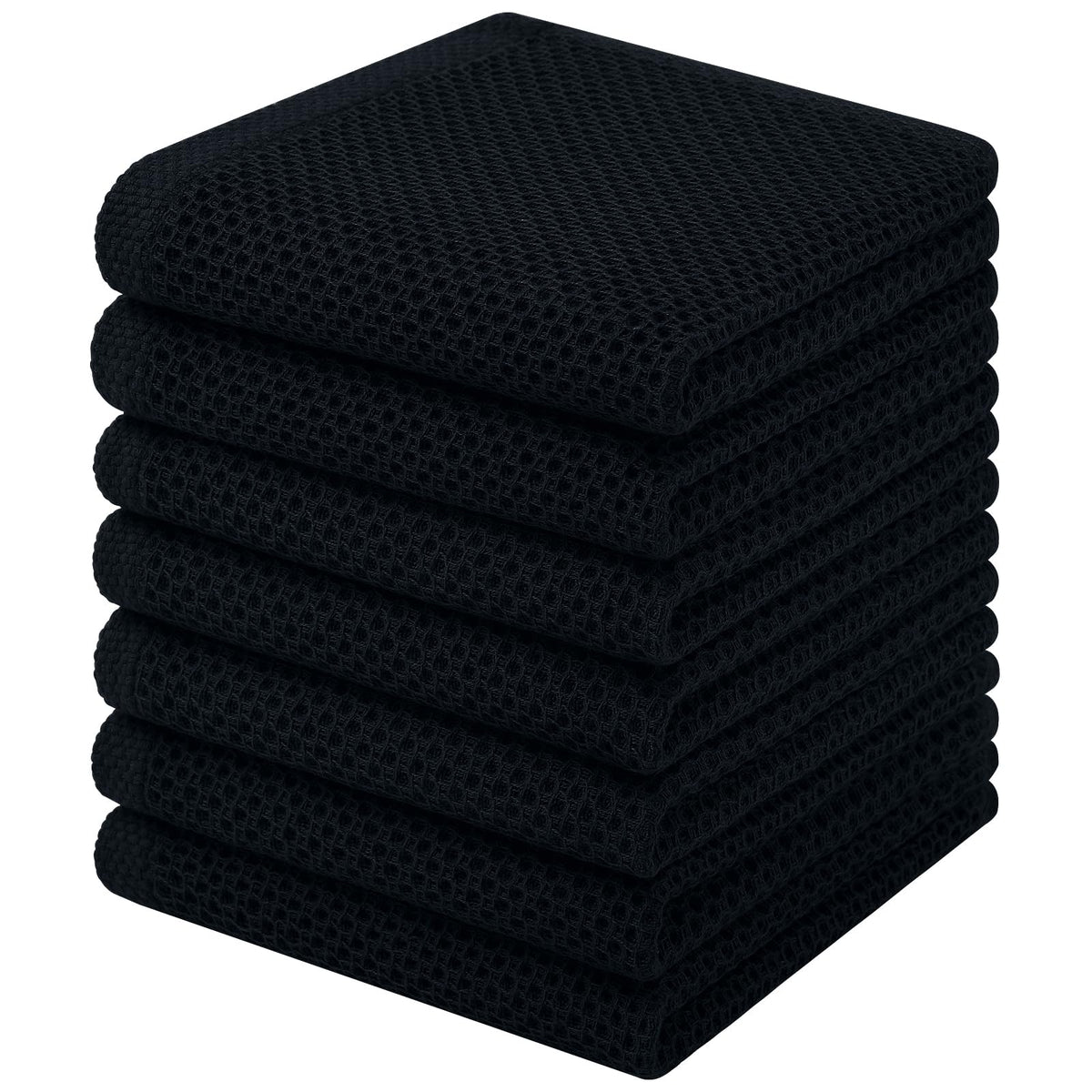 Homaxy 100% Cotton Waffle Weave Kitchen Dish Cloths, 4-Pack, Dark Grey