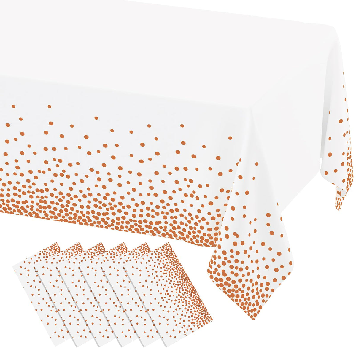 misaya 3 Packs Disposable Plastic Table Cloth, Gold Dots in White