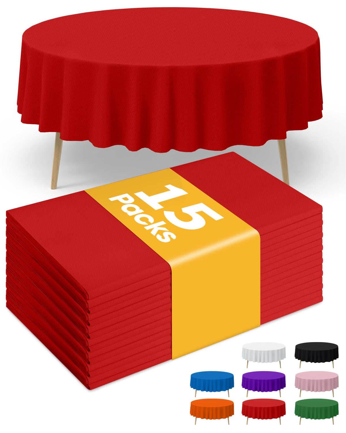 Niuara White Plastic Table Cloth Disposable, 15 Pack, 54 x 108 in