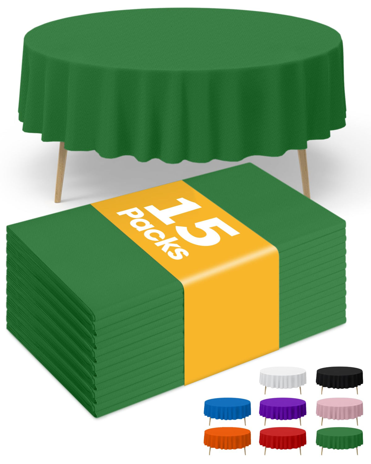 Niuara White Plastic Table Cloth Disposable, 15 Pack, 54 x 108 in