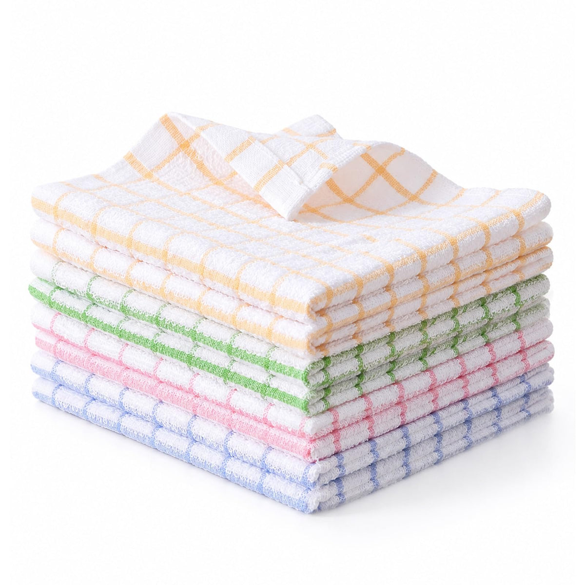 Egles 12 Pack 100% Cotton Kitchen Dish Cloths, 12 x 12 Inch Dishcloths
