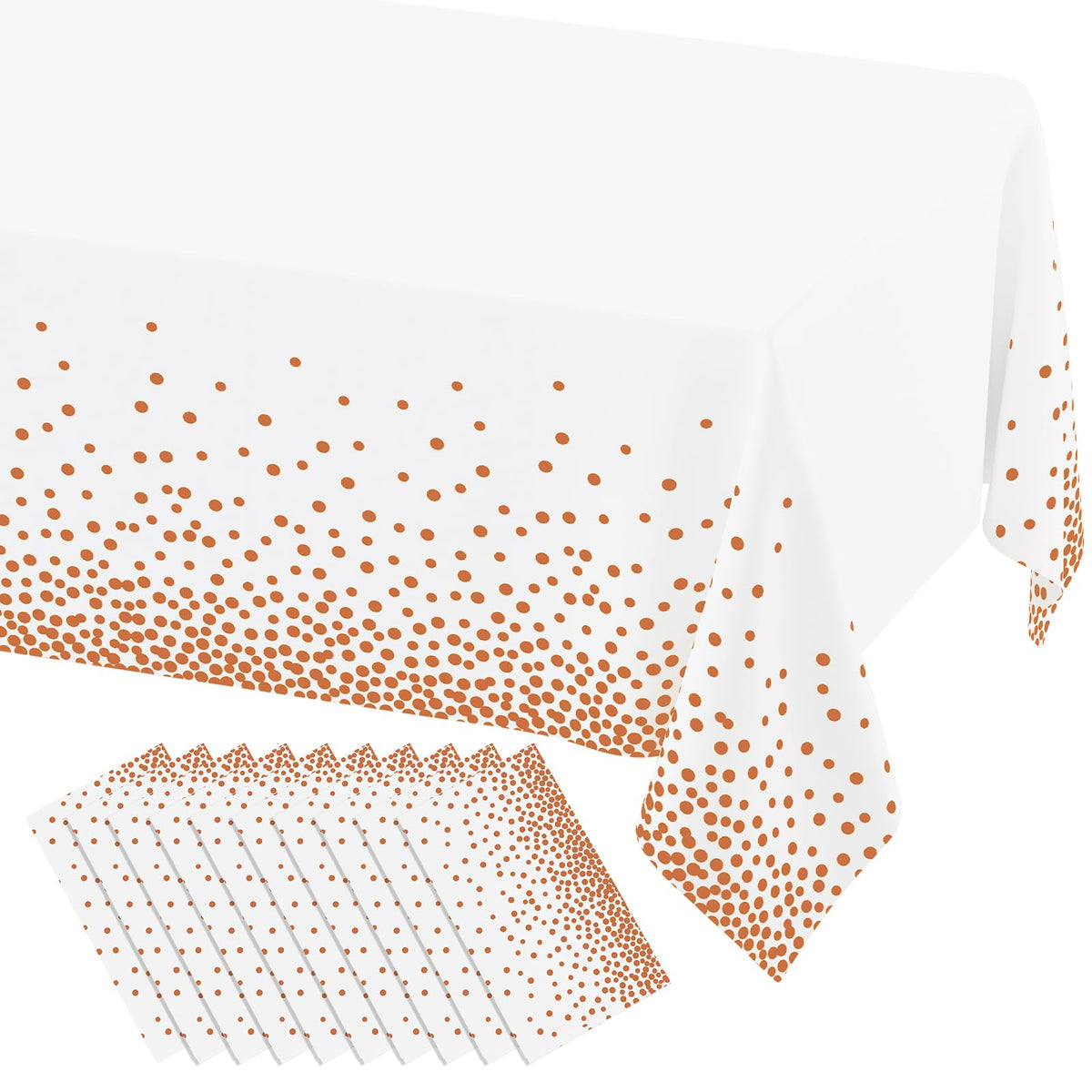 misaya 3 Packs Disposable Plastic Table Cloth, Gold Dots in White