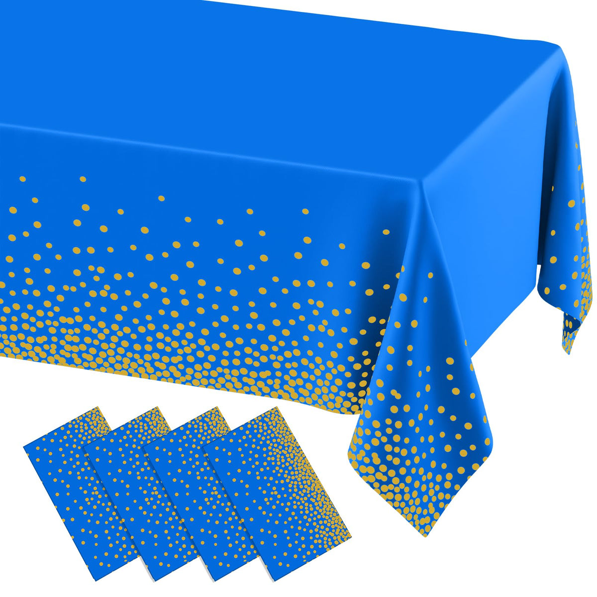 misaya 3 Packs Disposable Plastic Table Cloth, Gold Dots in White
