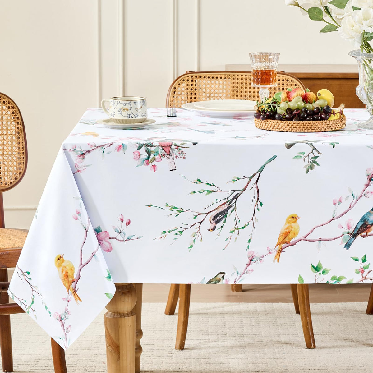 Romanstile Checkered Vinyl Tablecloth, Rectangle 54 x 78, Grey