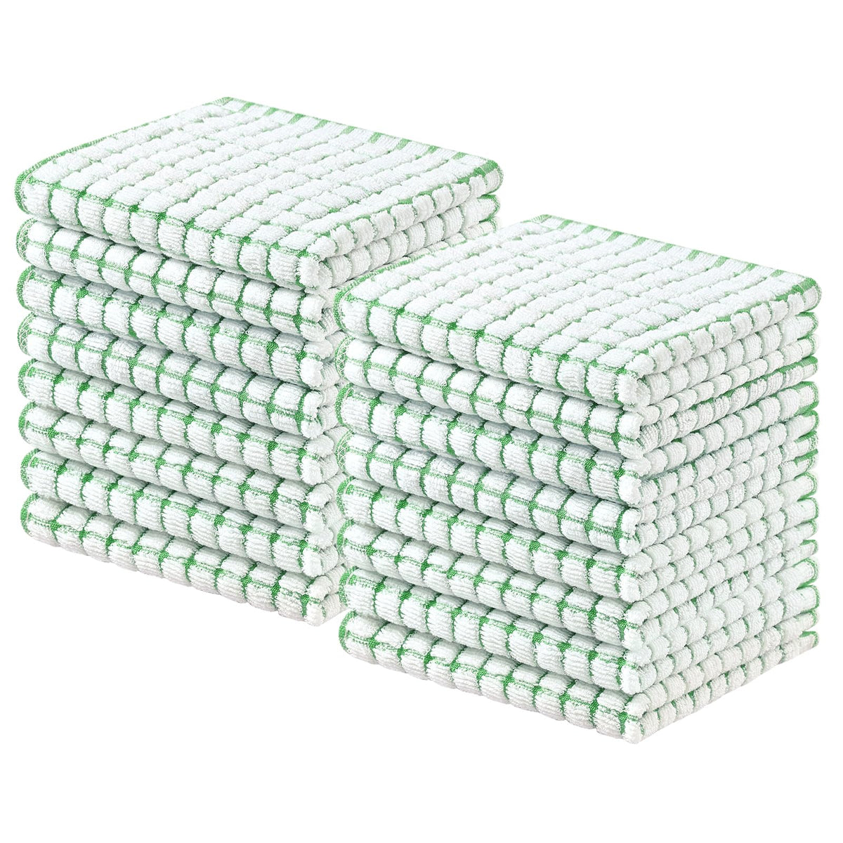 Homaxy 8 Pack Terry Kitchen Dish Cloths, 12"x12", Blue/Yellow/Red/Green