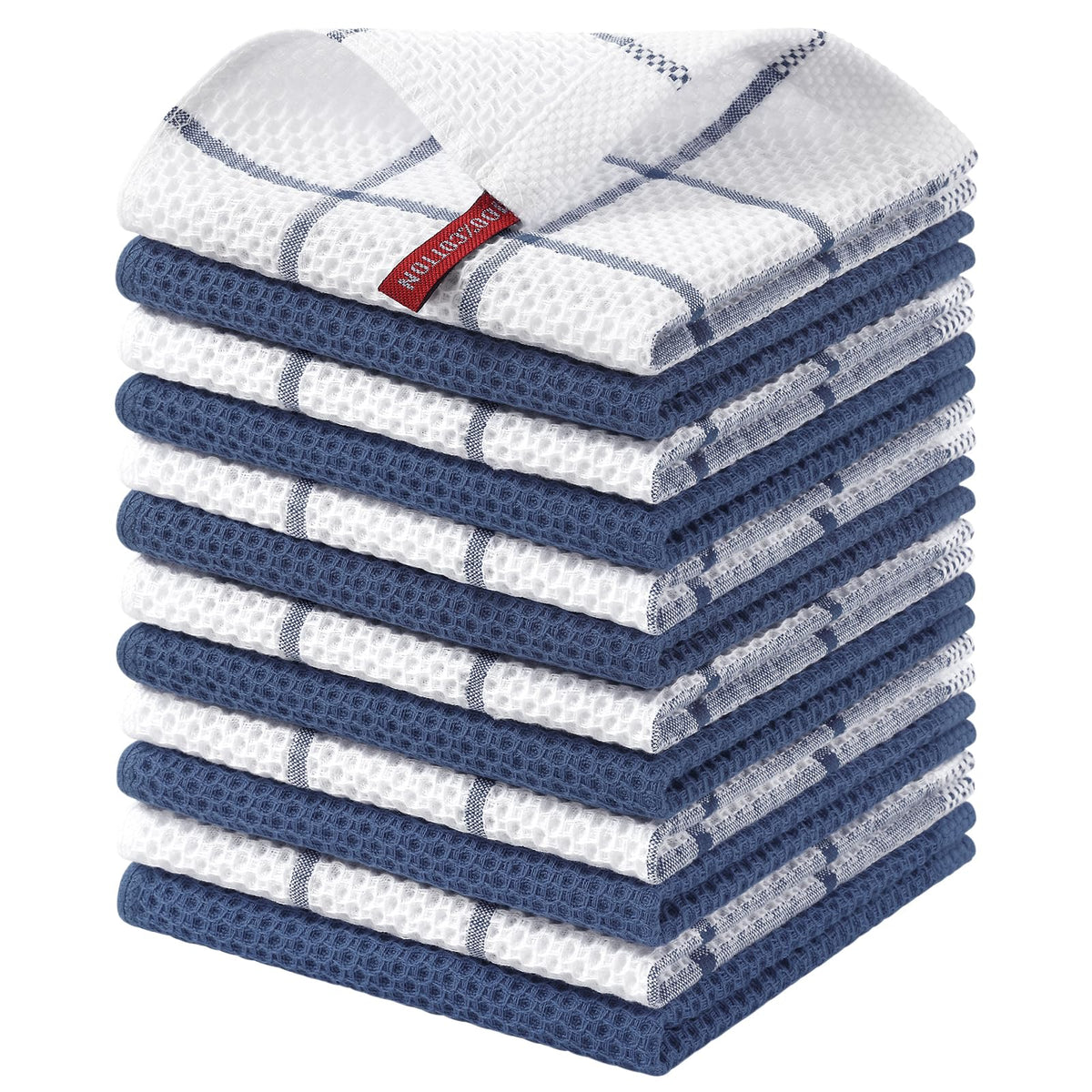 Homaxy 100% Cotton Waffle Weave Kitchen Dish Cloths 8-Pack, Dark Grey
