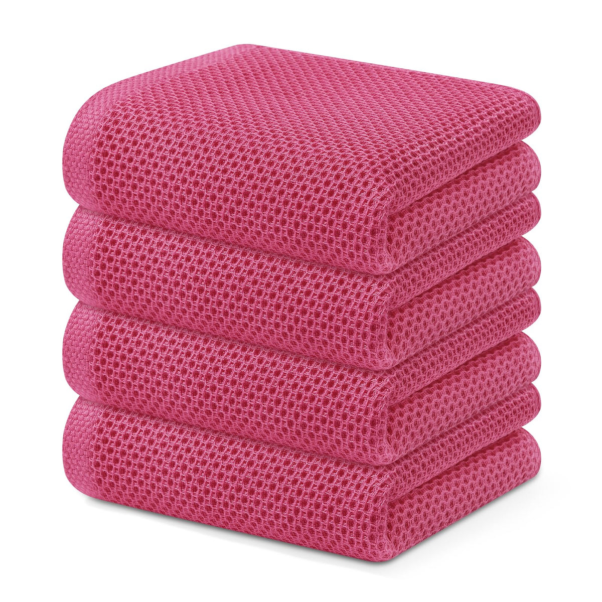 Kitinjoy 100% Cotton Waffle 6-Pack Kitchen Towels, 12" x 12", Dark Grey
