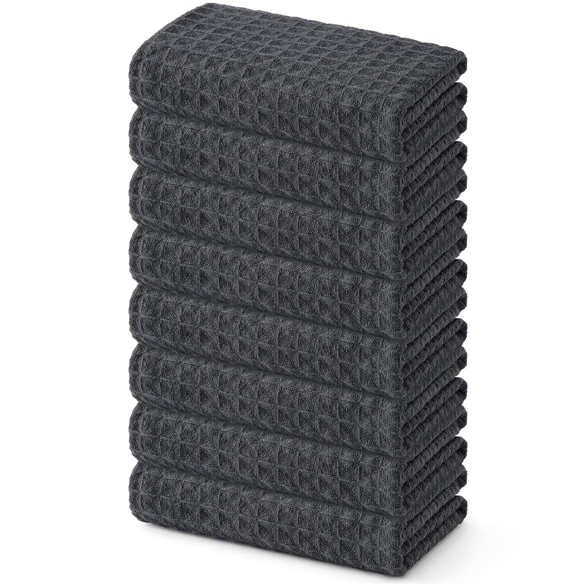 Homaxy Microfiber Waffle Weave Kitchen Dish Cloths, 6-Pack, White