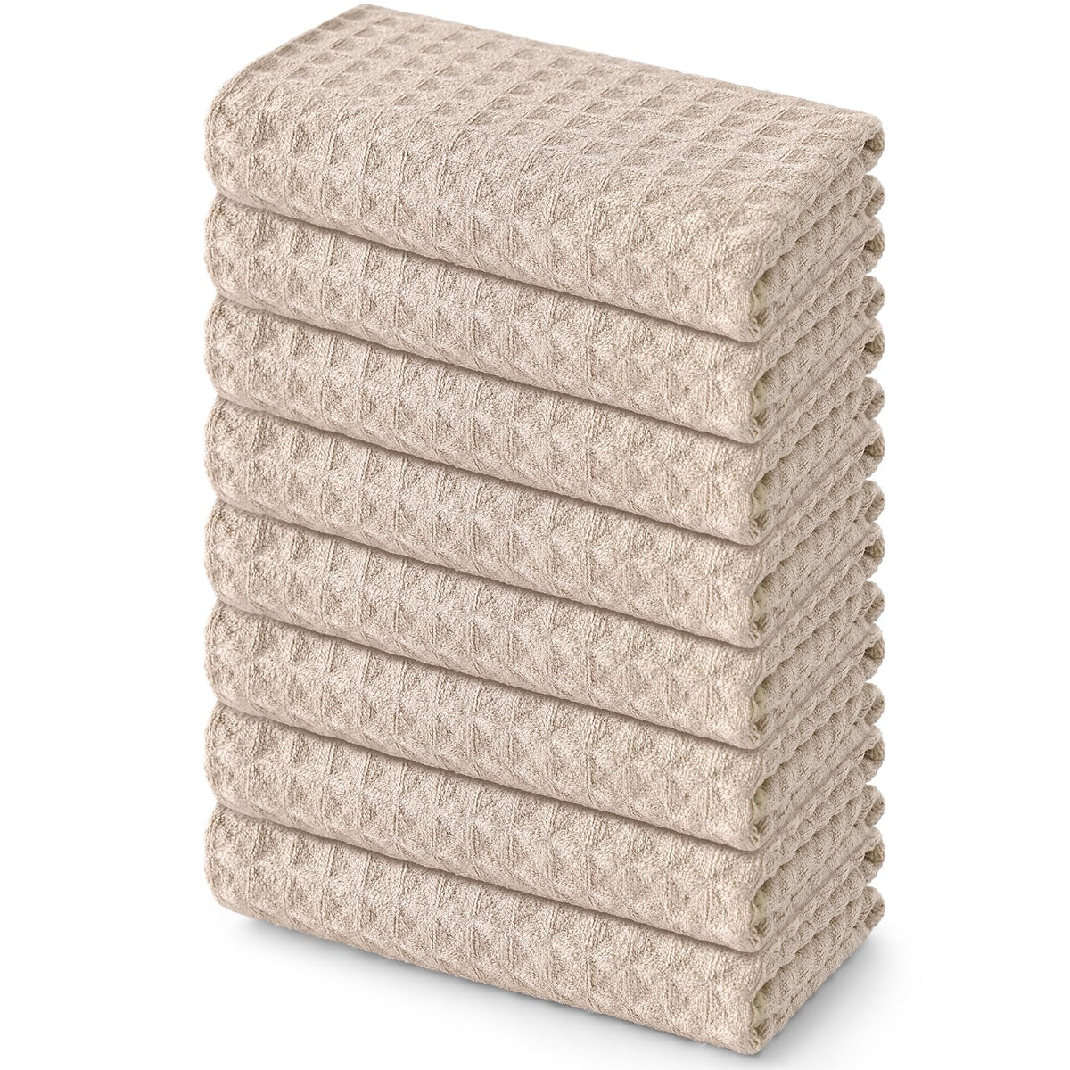 Homaxy Microfiber Waffle Weave Kitchen Dish Cloths, 6-Pack, White