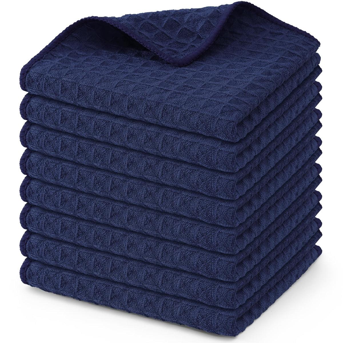 Homaxy Microfiber Waffle Weave Kitchen Dish Cloths, 6-Pack, White