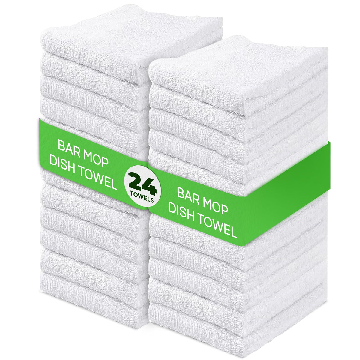 Towels N More 24 Pk 16x19 Cotton Kitchen Cleaning 30 Oz Bar Mop Towel Blue