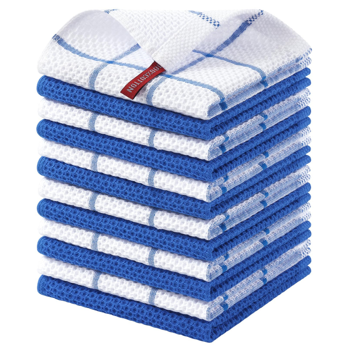Homaxy 100% Cotton Waffle Weave Kitchen Dish Cloths 8-Pack, Dark Grey