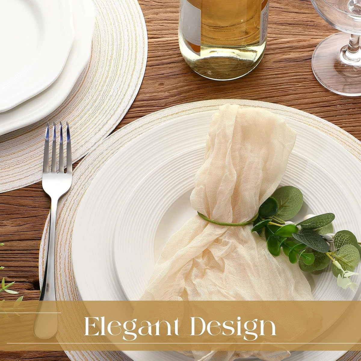 Geosar 100 Pcs Disposable Paper Placemat Cotton Woven 13'', Beige
