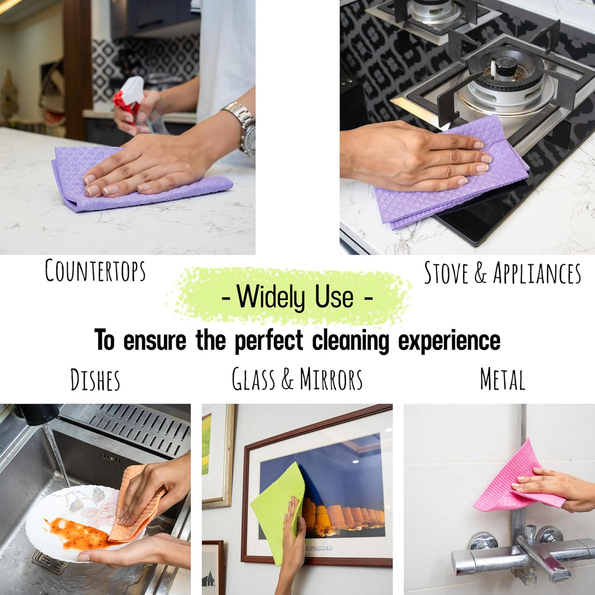 Swedish Dishcloths for Kitchen 10 Pack – Reusable Eco-Friendly Dish Cloths