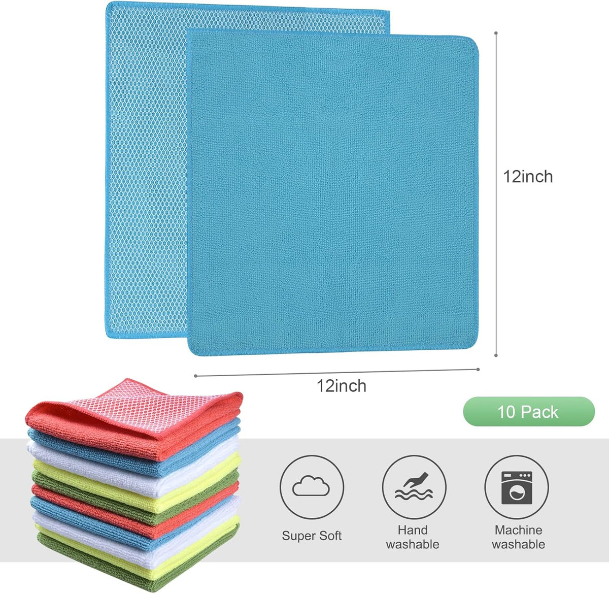 SINLAND Dish Cloth for Washing Dishes Kitchen Washcloth Cleaning Cloth