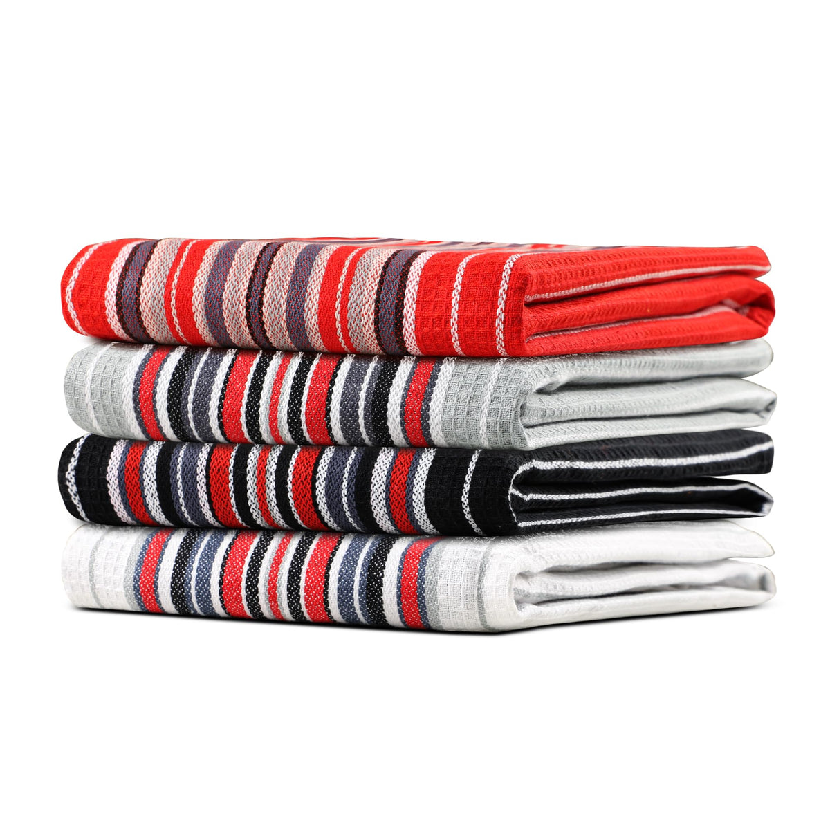 Urban Villa Kitchen Towels 100% Cotton Dish Towels for Kitchen (Set of 6) 20”x30” Dish Cloths Highly Absorbent Kitchen Linen Set with Hanging Loop Perfect for Drying Dishes Cleaning Towels-Blue White