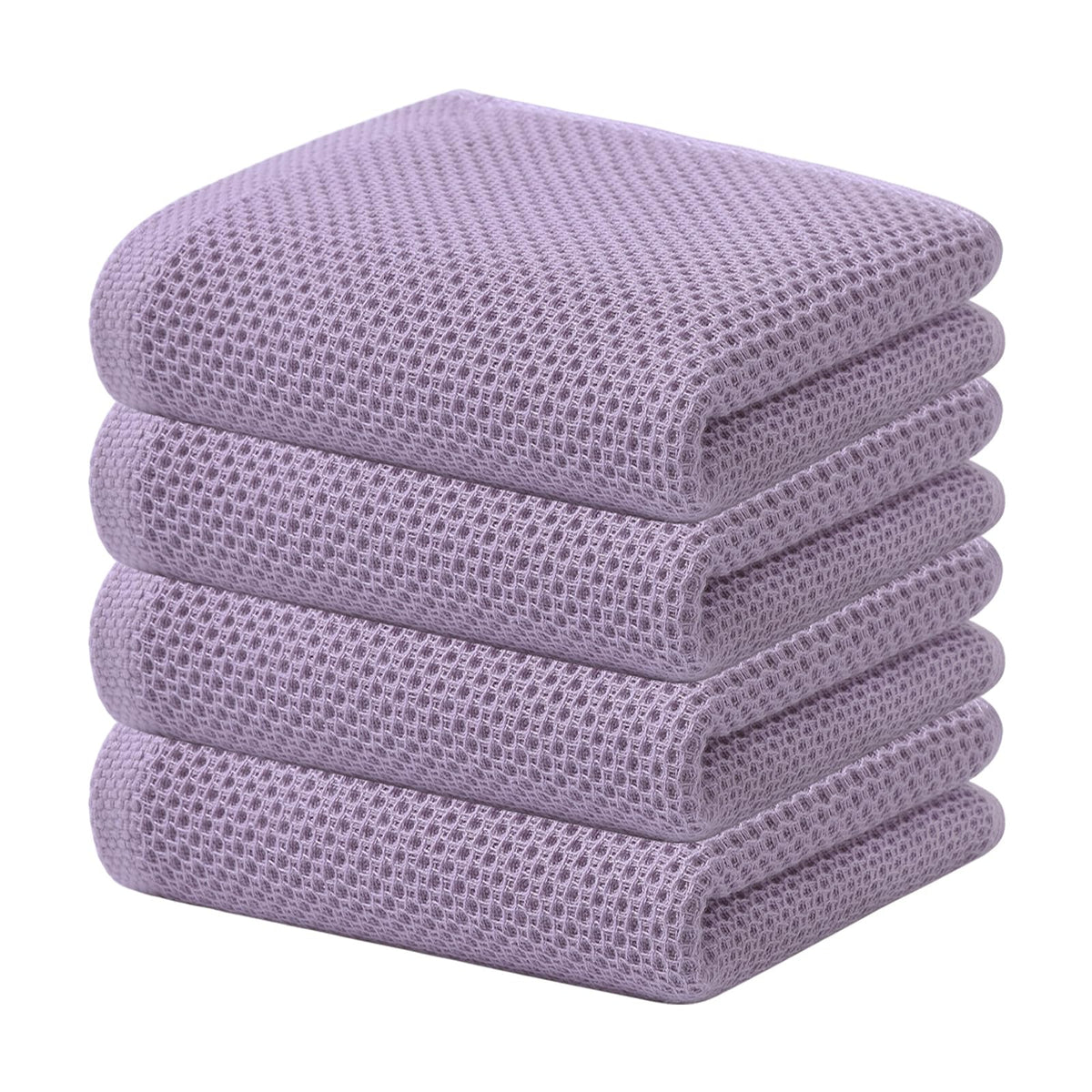 Kitinjoy 100% Cotton Waffle 6-Pack Kitchen Towels, 12" x 12", Dark Grey