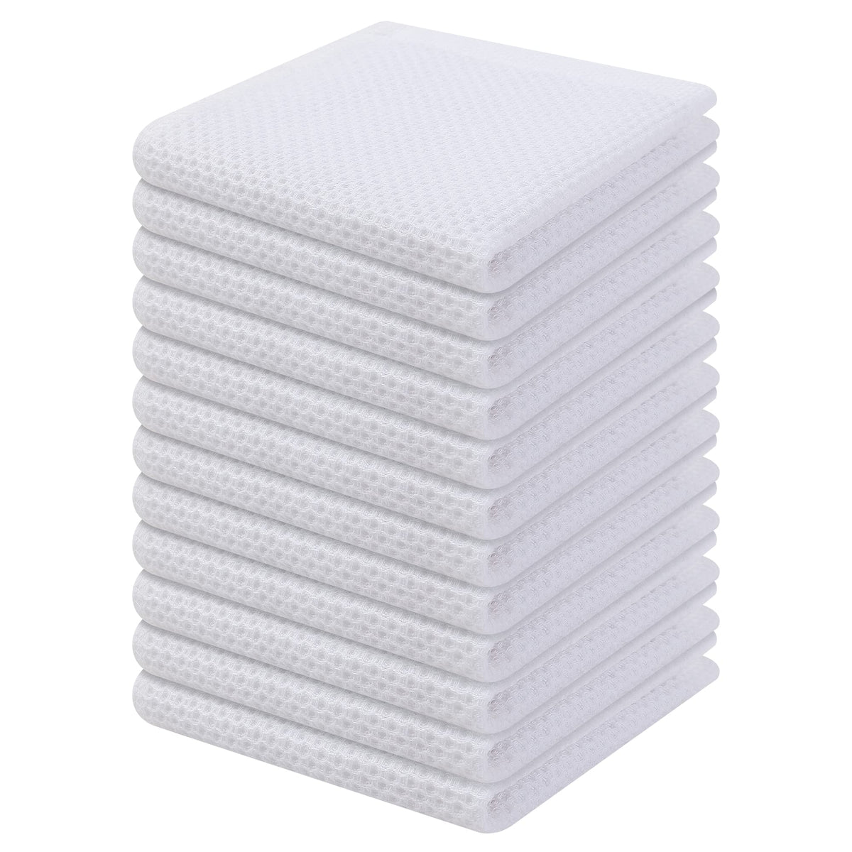 Kitinjoy 100% Cotton Waffle 6-Pack Kitchen Towels, 12" x 12", Dark Grey