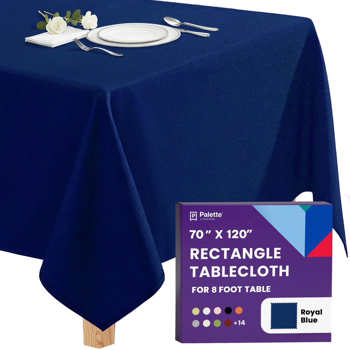 Gee Di Moda Rectangle Tablecloth - 90 x 132 Inch Beige Table Cloth for 6 Foot Tables with Floor-Length Drop - Heavy Duty Washable Fabric for Holiday Party, Dinner, Weddings & Baby Shower