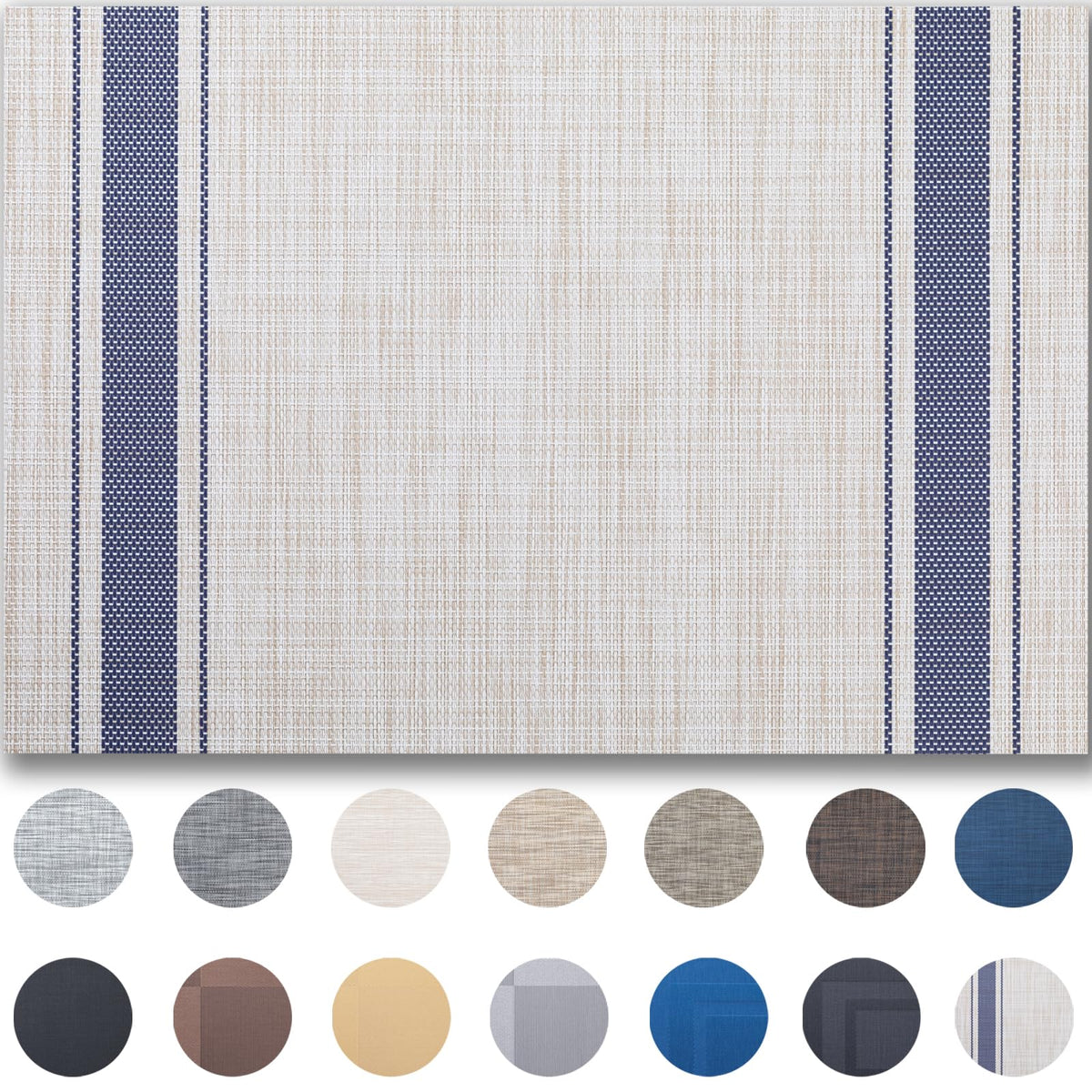 Placemats Set of 4 - Easy Clean Woven Vinyl Placemats for Dining Table, Indoor/Outdoor Place Mats, Washable PVC Table Mats(Caramel)