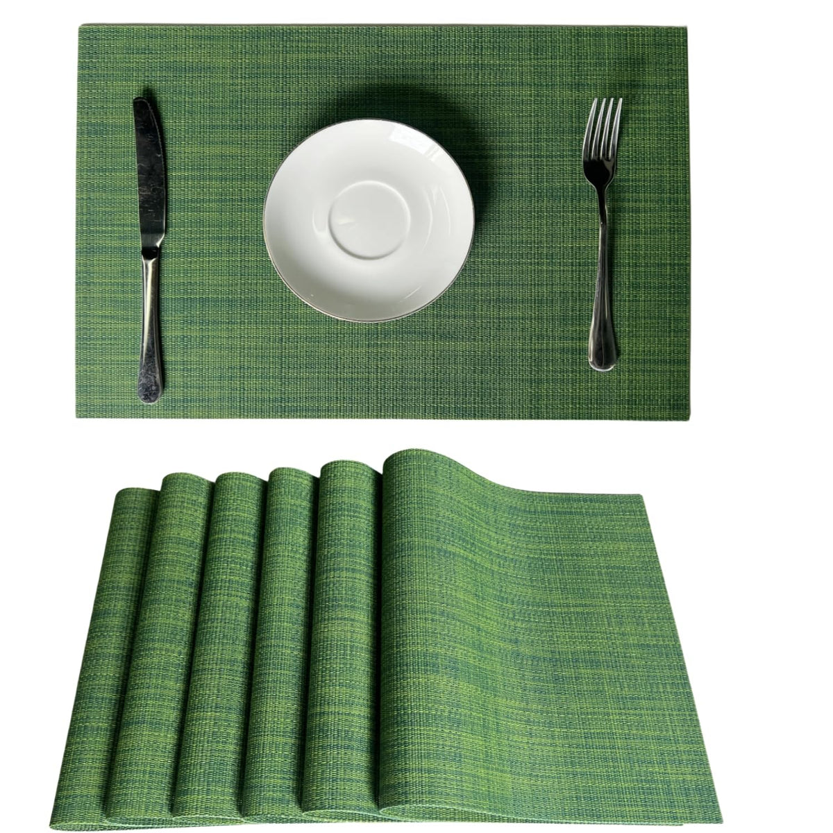 WAZAIGUR Placemats Set of 4 for Dining Table, 17.7" x 11.8", Orange