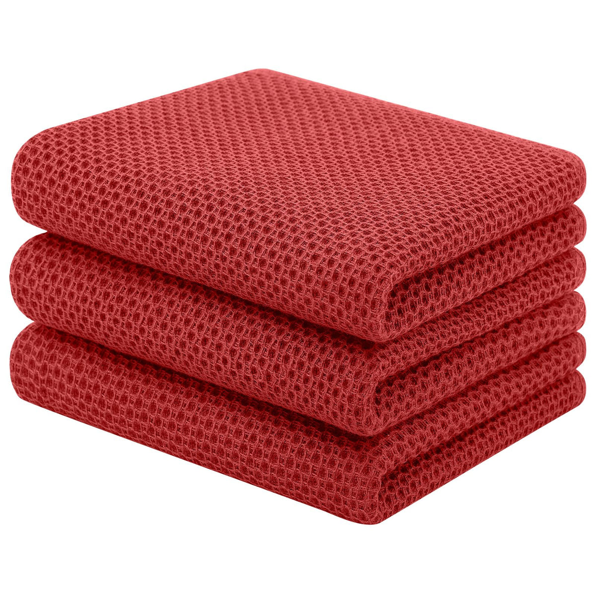 Homaxy 100% Cotton Waffle Weave Kitchen Dish Cloths, 4-Pack, Dark Grey