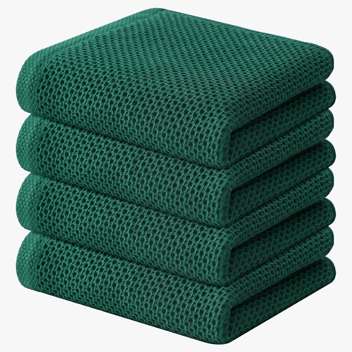 Kitinjoy 100% Cotton Waffle 6-Pack Kitchen Towels, 12" x 12", Dark Grey